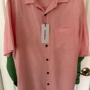 Caribbean Men's Casual coral color Button-Down Shirt